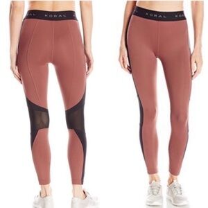 KORAL Emblem M. Rise Leggings Sandstone W/ Black